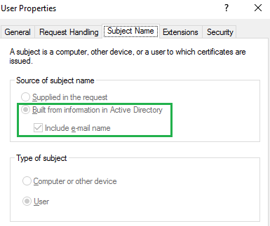 ESC 6 - Template does not allow user-supplied subject name