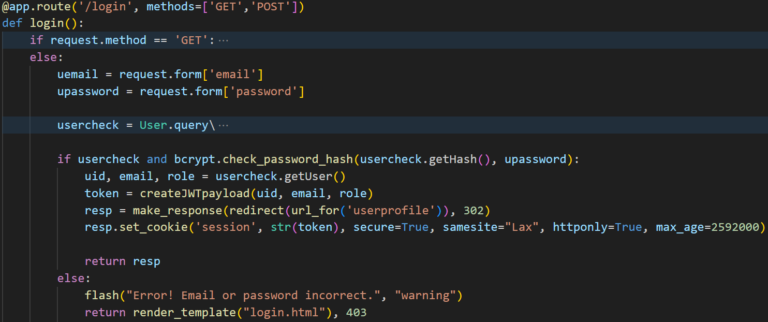 JSON Web Tokens – Algorithm Confusion Attack - img4_loginFunction