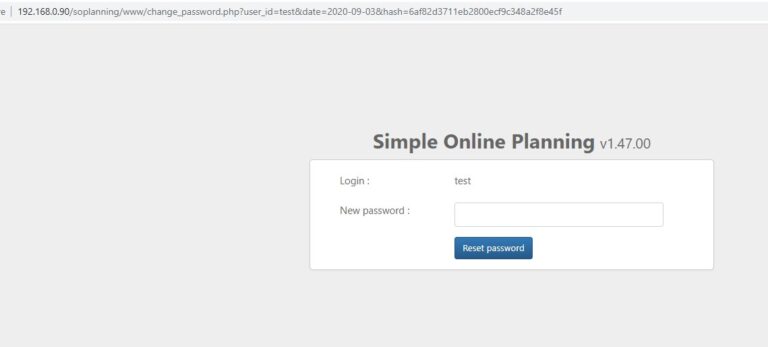 XSS to Account Takeover – SoPlanning - Password change form