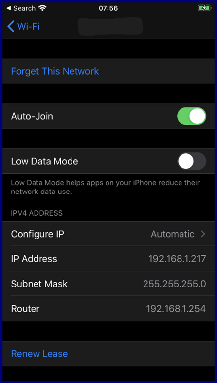 iOS Mobile Application Security - attack surface - Network settings iOS